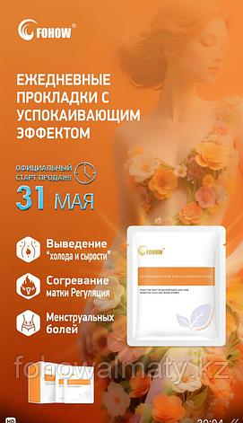 Прокладки Fohow ежедневные успокаивающие с фитоэкстрактами, антбактериальный гель, жидкость для женщин, фото 1