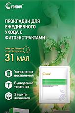 Прокладки Fohow ежедневные успокаивающие с фитоэкстрактами, антбактериальный гель, жидкость для женщин, фото 5