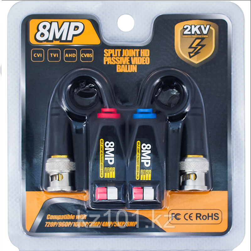 Видеобалун пассивный HD Split Joint HD Passive Video Balun 8MP (пара), до 400 м