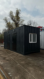 Бытовка с 2 комнатами, антрацит, на базе 20-футового контейнера