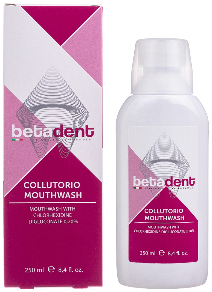 BETADENT Collutorio Mouthwash Clorexidine 0,20% ополаскиватель мятный 250 мл, фото 1
