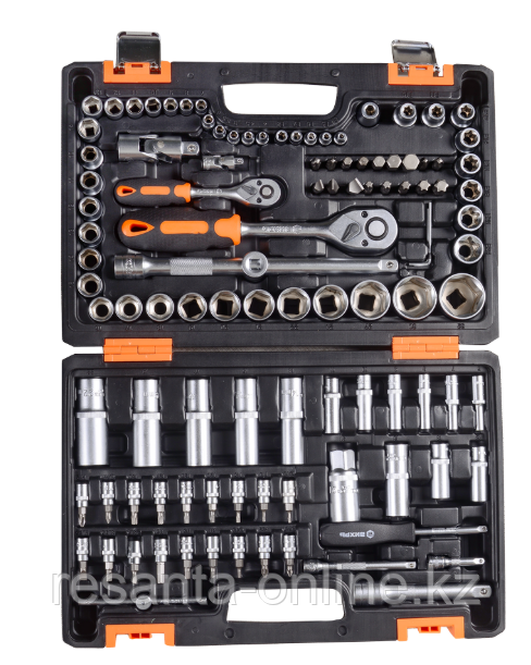 Набор инструментов , 1/2", 1/4", CrV, в кейсе 108 предм Вихрь