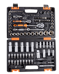 Набор инструментов , 1/2", 1/4", CrV, в кейсе 108 предм Вихрь