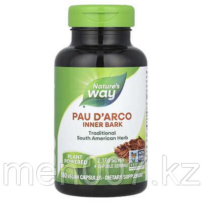 БАД  кора муравьиного дерева, 1090 мг, (180 веганских капсул) Pau D'Arco Nature's Way