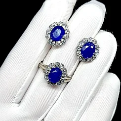 Комплект с натуральными Сапфирами