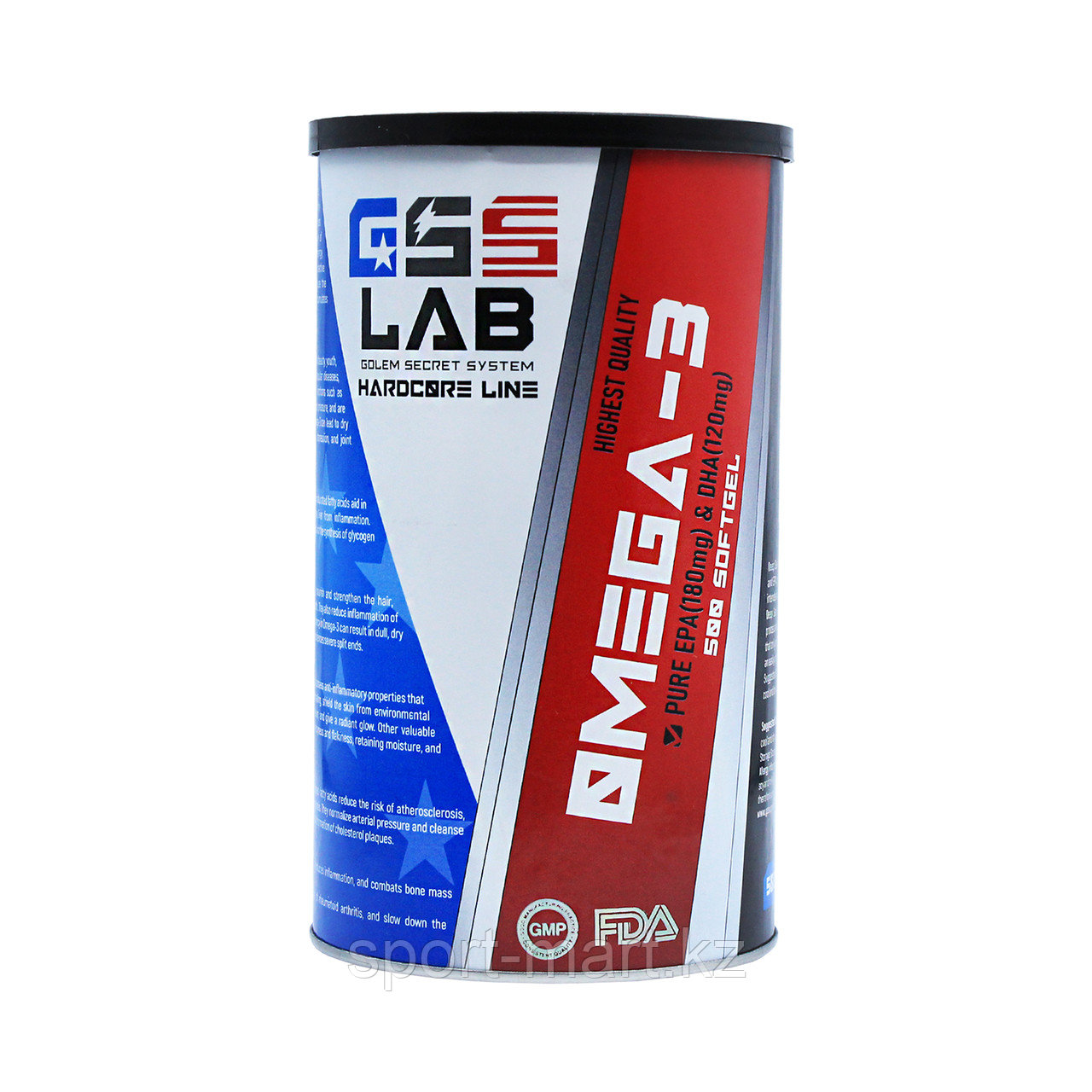 Омега 3 Gss Lab Hardline Omega 2000 мг, EPA 360 мг, DHA 240 мг 500 капсул