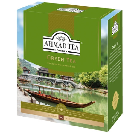 Чай Ahmad Green Tea, зеленый, 100 пакетиков
