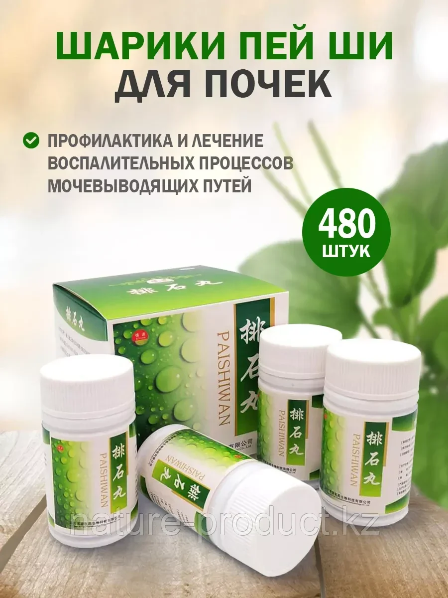 Пилюли для лечения почек "Шарики Пей Ши" (Paishi Wan)(4 баночки) 480 шт.