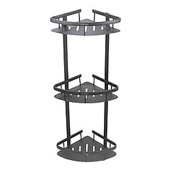 GL989 Угловая полка для ванной 3 яруса, серый