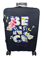 Чехол на средний дорожный чемодан на 4-х колёсах. Высота 62 (без колёс) см, ширина 42 см, глубина 25 см.