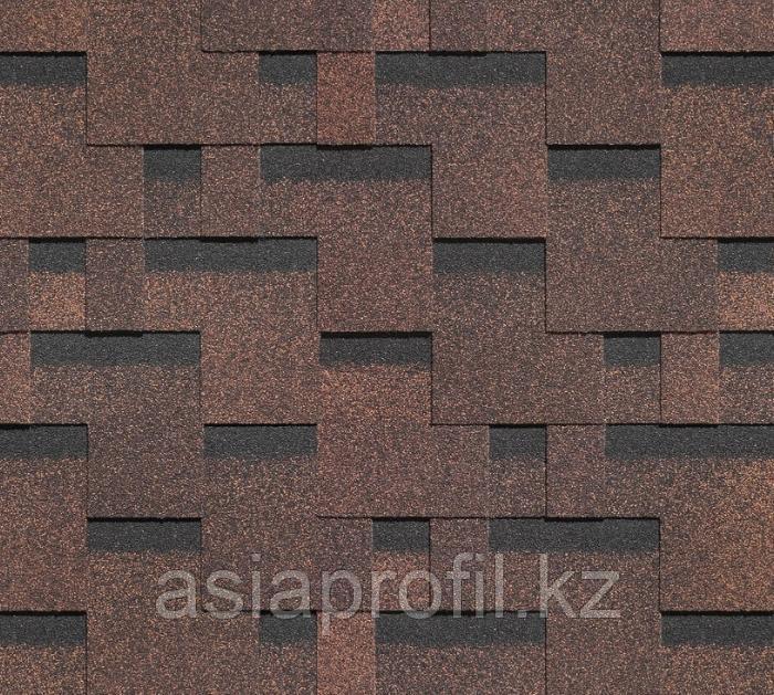 Гибкая черепица Standard, Тетрис, Коричневый 3 м²