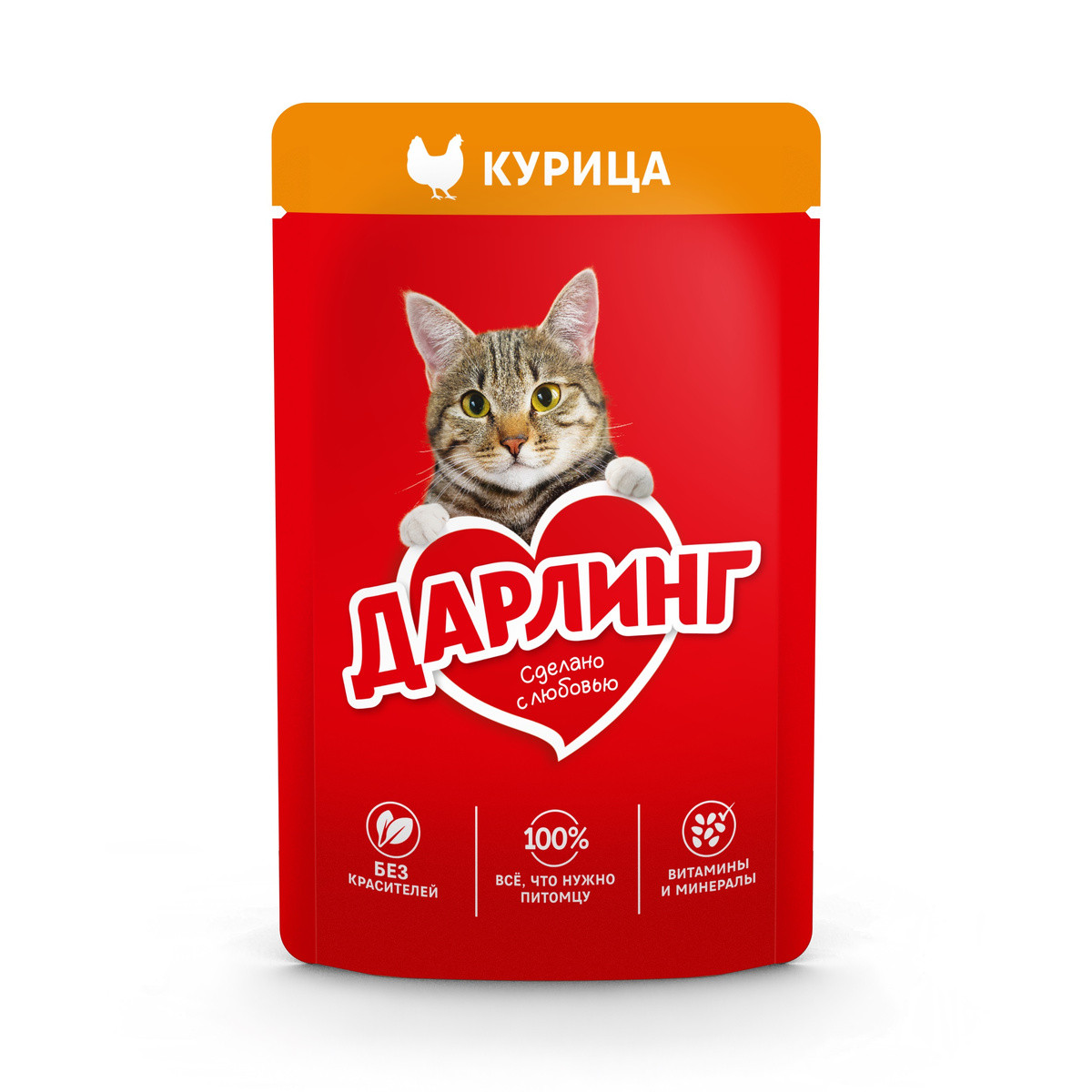 Дарлинг Влажный корм для кошек с курицей, 75 г