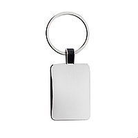 Брелок с подвеской-прямоугольником из переработанного цинка RCS, серебряный; , Длина 4,3 см., ширина 3 см.,