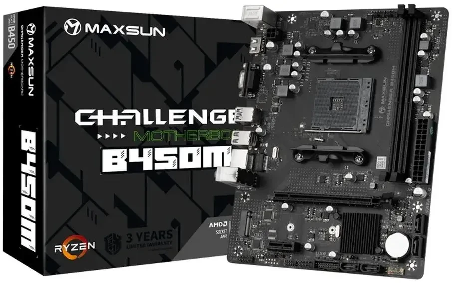 Материнская плата MaxSun Challenger B450M, фото 1