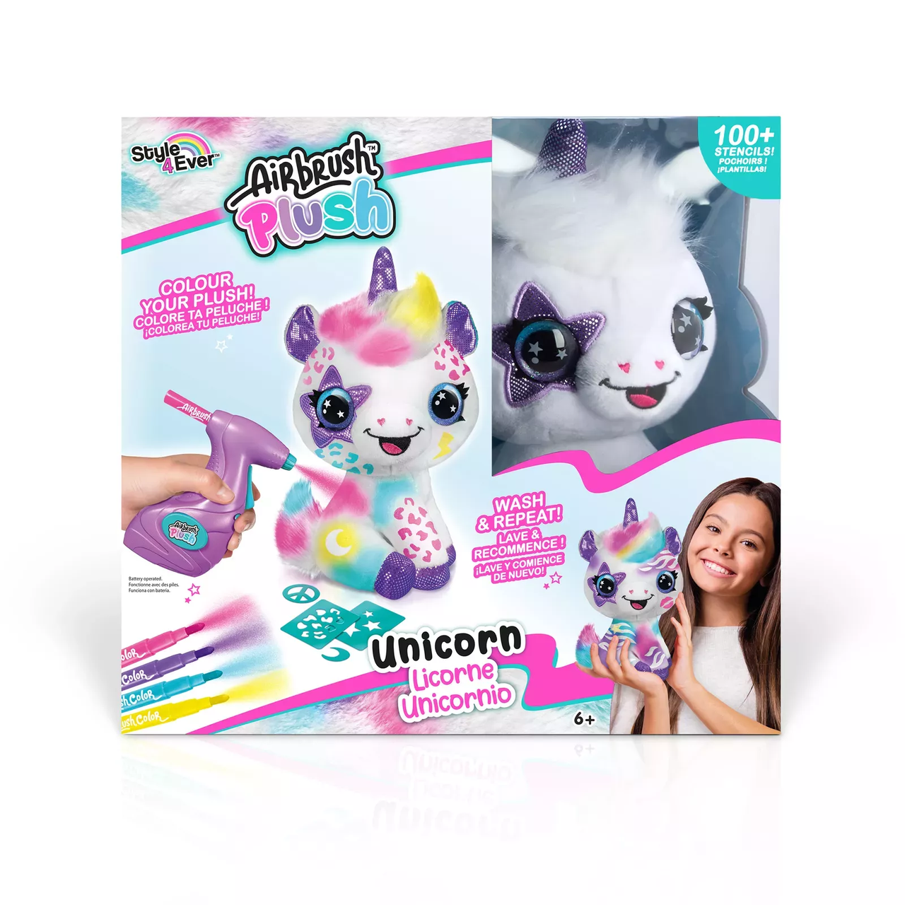 AIRBRUSH 228CL Игровой набор мягкая игрушка с аэрографом Единорог, 25 см