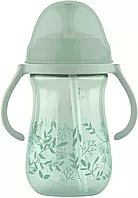 Арт.31046/12 Поильник-непроливайка с трубочкой и ручками, от 9 мес., 300 мл, PP, сил.
