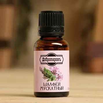 Добропаровъ - Эфирное масло «Шалфей мускатный», флакон-капельница, 17 мл