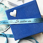 Лента подарочная "Я люблю тебя!" (Голубая с черным нанесением) 20 мм х 5 метров, фото 2