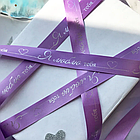 Лента подарочная "Я люблю тебя!" (Сиреневая с серебристым нанесением) 20 мм х 5 метров, фото 3