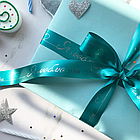 Лента подарочная "Я люблю тебя!" (Тифани с серебристым нанесением) 20 мм х 5 метров, фото 2