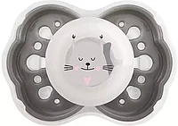 Соска-пустышка свет., скош. сосок, от 0 мес.силикон 7287 LUBBY