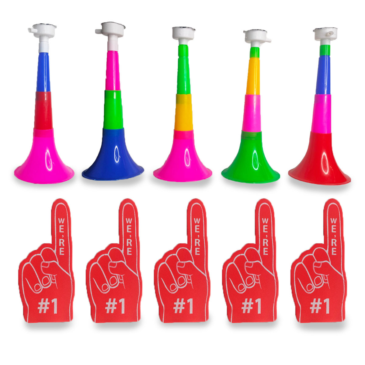 Набор гудков болейщика и маленьких пальчиковых перчаток 5 + 5 шт