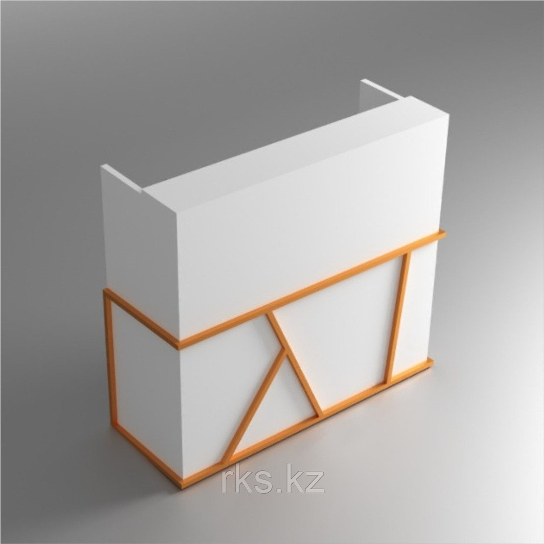 Стойка ресепшн 980534 Racks.kz,130*40*110см, белый/бронза