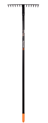 Грабли прямые 14 зубьев 141 см, сталь, с металлическим черенком, фото 1