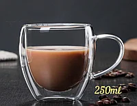 Кружка стеклянная с двойным дном