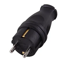 Вилка прямая с/з, каучук IP44 16А 250В Вихрь