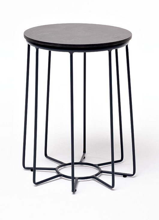 "Эквадор" журнальный стол из HPL круглый Ø40 H55, каркас из алюминия темно-серый (RAL 7024) муар, цвет, фото 1