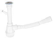 Сифон для кухни с выпуском 70мм, с отводом для стир. маш., с гибкой трубой 1 1/2" - 40/50, AV