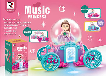 ZR179-2 - Music princesses принцесса на карете муз- 26х14см