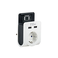Адаптер Т-02/01 1 место 2P+PE 16А 2хUSB 2,4А белый IEK E-PRO