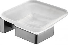 V5003G Мыльница настенная, нерж. сталь/стеклянная, цвет серый VIEIR (30/1шт)