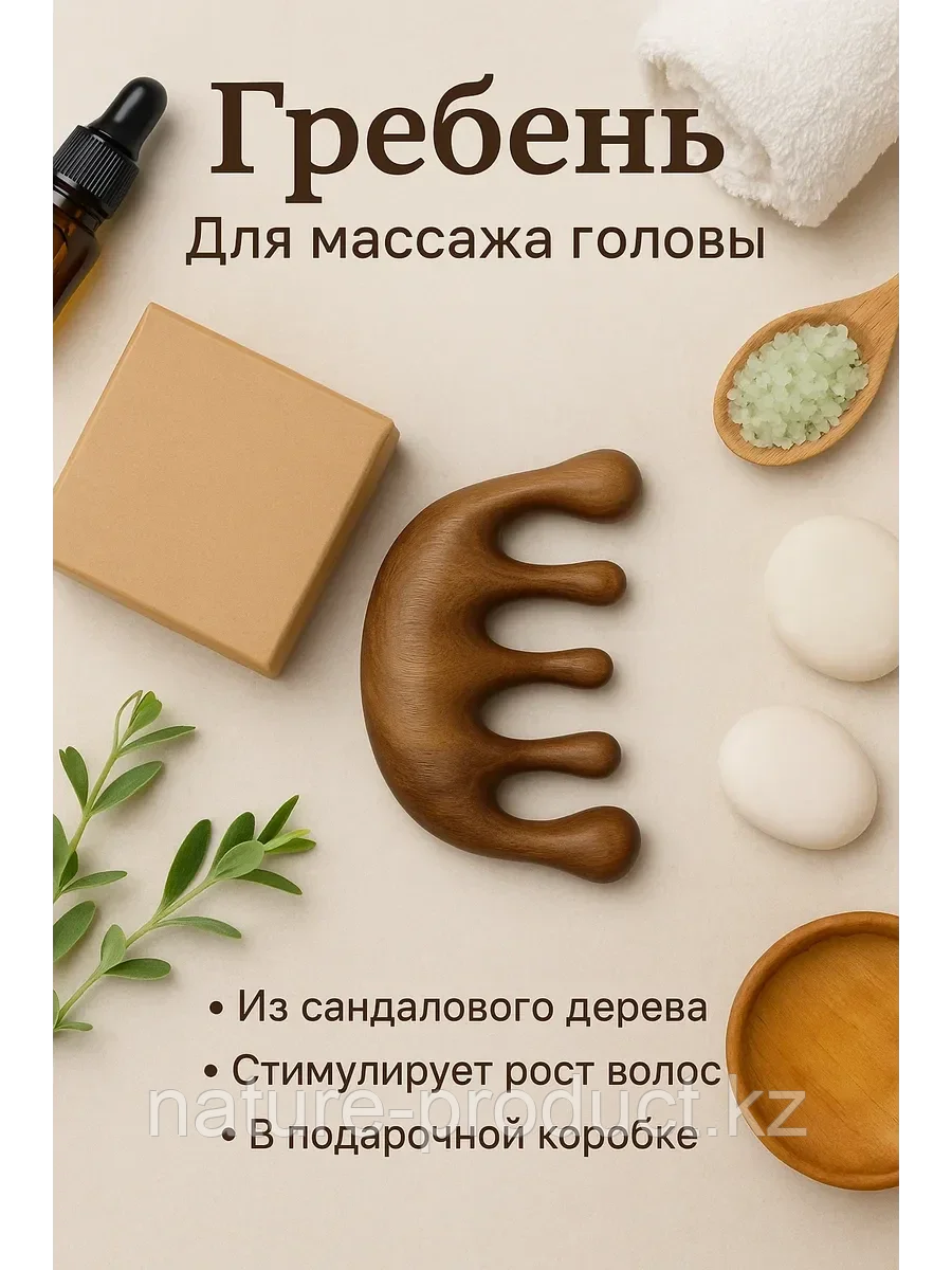 Гребень, массажная расческа из сандалового дерева.Orgin