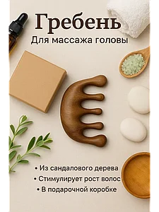 Тарақ, сандал ағашынан жасалған массаждық тарақ.Orgin