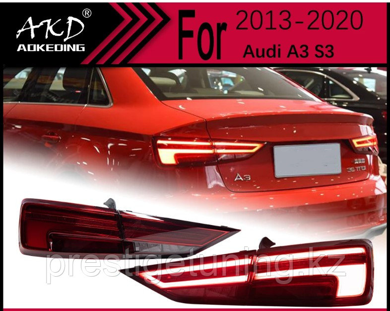 Задние фонари на Audi A3 2012-20 тюнинг LED (Красный цвет)