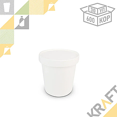 OSQ Round Bowl 500 W, Супница круглая БЕЛАЯ с бумажной крышкой (30/600) (4965)