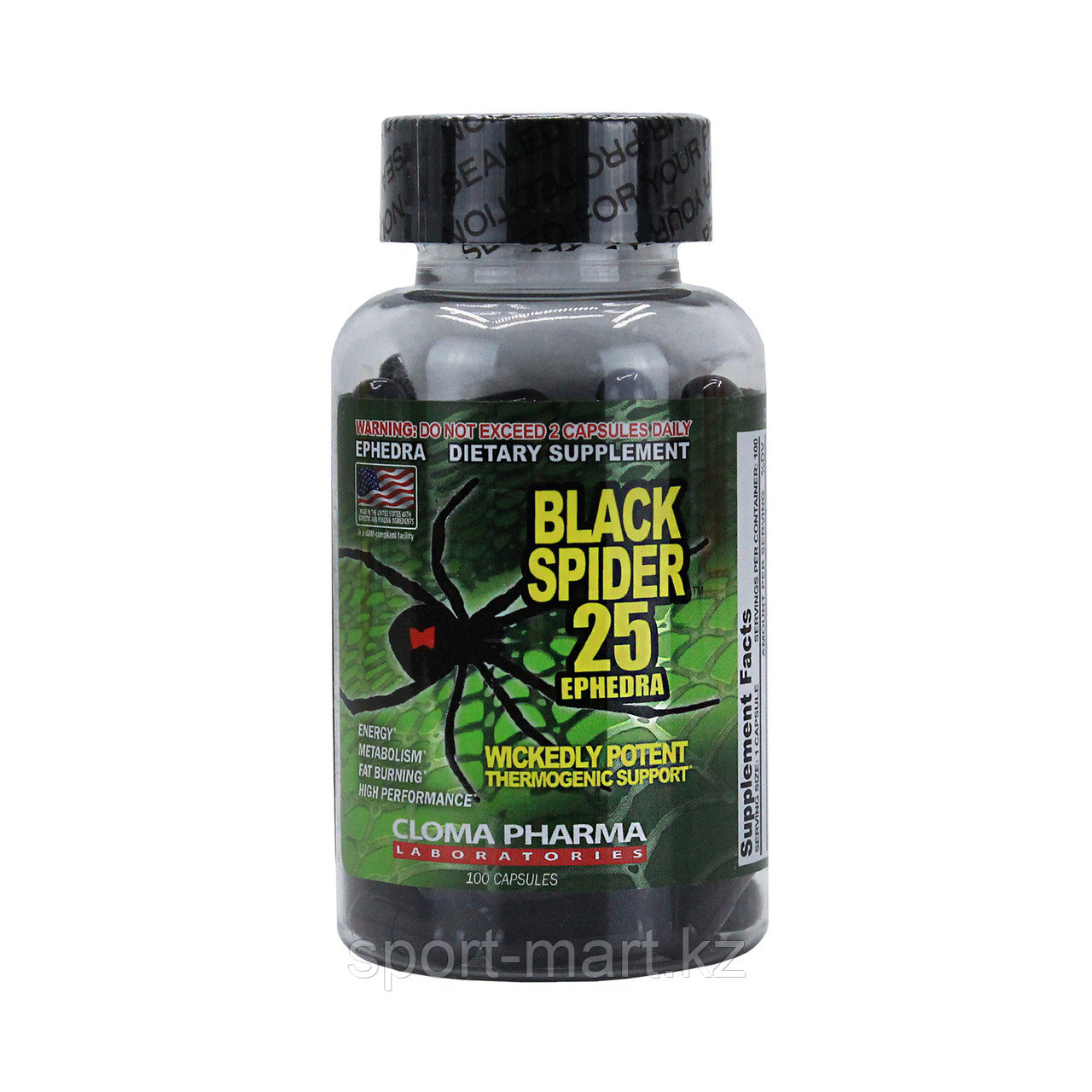 Жиросжигатель Cloma Pharma Black Spider 100 капсул, фото 1