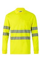 Хлопковая рубашка-поло с длинными рукавами и сегментированной лентой