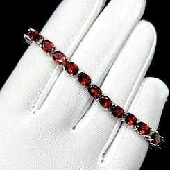 Браслет с натуральными Гранатами 7 мм