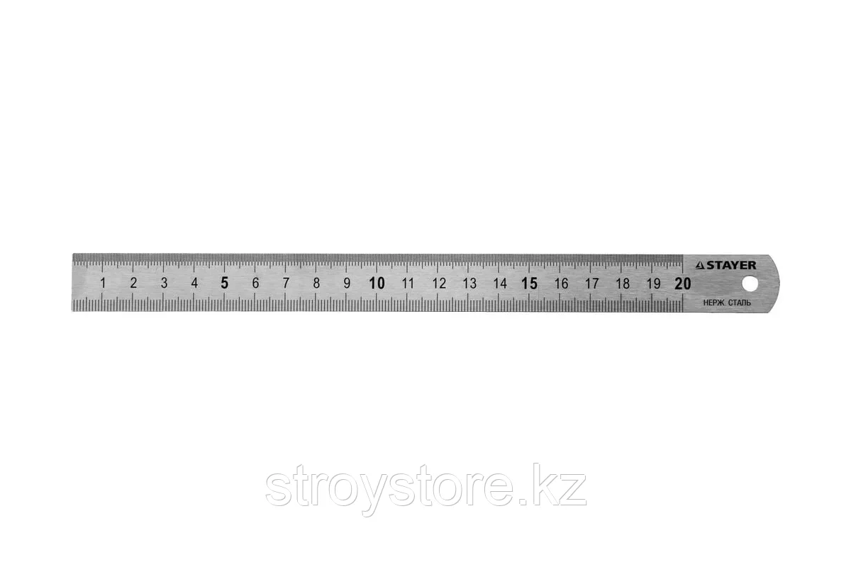 Линейка нержавеющая, длина 0,2 м, STAYER