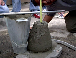 Определение подвижность бетона (осадка конуса)