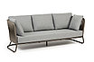 "Багамы" диван 3-местный плетеный из роупа, каркас алюминий бежево-серый (RAL7006) муар, роуп серо-коричневый, фото 3