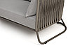 "Багамы" диван 3-местный плетеный из роупа, каркас алюминий бежево-серый (RAL7006) муар, роуп серо-коричневый, фото 6