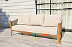 "Сидней" диван 3-местный плетеный из роупа, основание тик, каркас алюминий бежевый, роуп бежевый, ткань, фото 2
