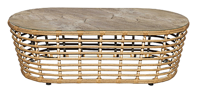 "Валенсия" журнальный столик из искусственного ротанга, цвет соломенный