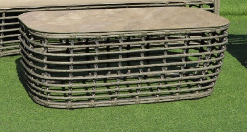 "Ницца" журнальный столик из искусственного ротанга, цвет серый, фото 1