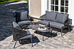 "Милан" лаунж-зона 4-местная плетеная из роупа (веревки), каркас алюминиевый темно-серый, роуп темно-серый, фото 4